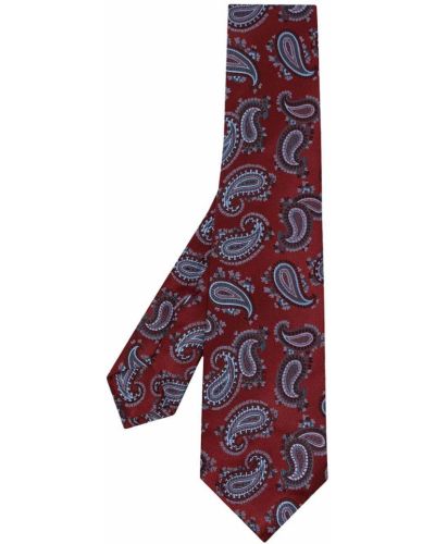 Corbata de cachemir con estampado de cachemira Kiton rojo