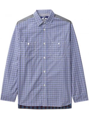 Καρό βαμβακερό πουκάμισο με σχέδιο Junya Watanabe μπλε