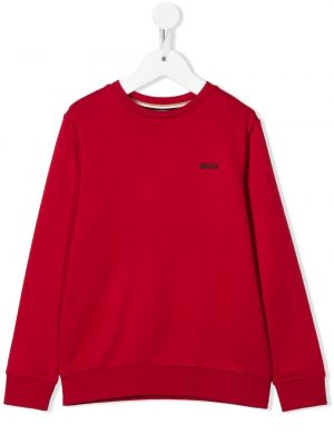 Hoodie con stampa Boss Kidswear rosso
