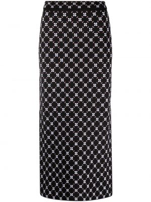 Viskózové hedvábné lněné pletená sukně Lanvin - černá