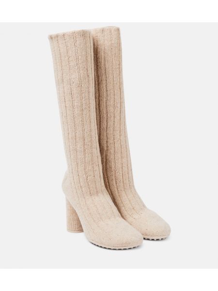 Botas altas de punto Bottega Veneta beige