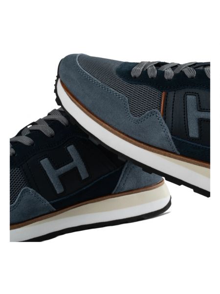 Sneakersy zamszowe skórzane Hackett niebieskie