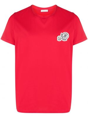 Памучна тениска Moncler червено