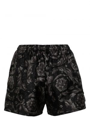 Seiden shorts mit print Versace schwarz