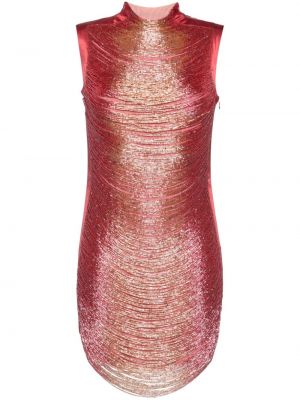 Koktejlkové šaty s korálky Cult Gaia ružová