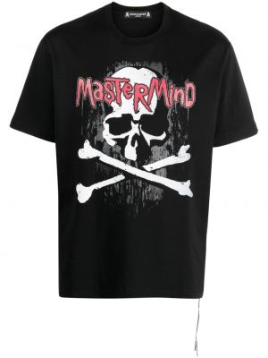 T-shirt di cotone con stampa Mastermind Japan nero