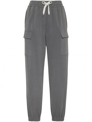 Pantalon cargo en coton Brunello Cucinelli gris
