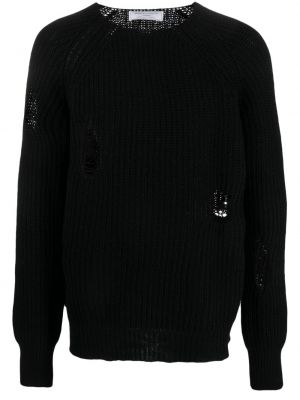Raztrgan pulover Société Anonyme črna