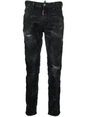 Slank nødlidende skinny jeans Dsquared2 svart