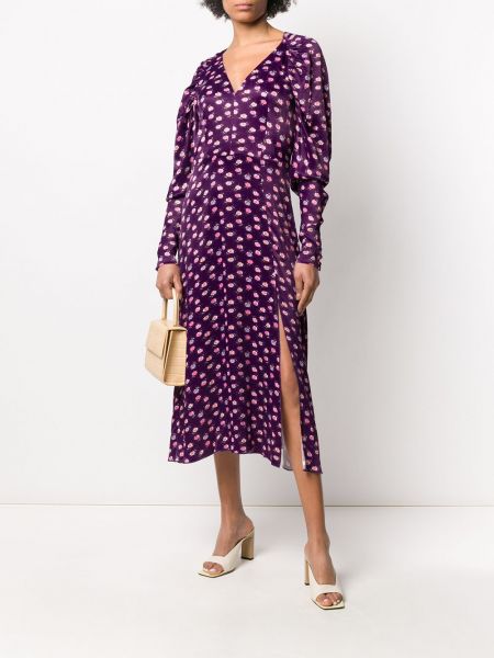 Midi šaty s potiskem Rotate fialové