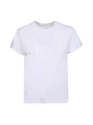 Koszulka z nadrukiem Mm6 Maison Margiela biała