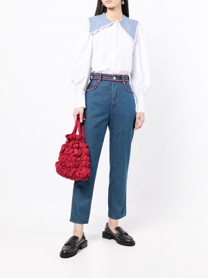 Pantalon droit Chanel Pre-owned bleu