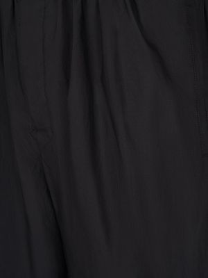 Βαμβακερό μεταξωτό παντελόνι σε φαρδιά γραμμή Lemaire μαύρο