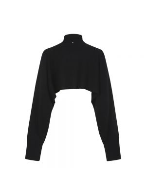 Jersey cuello alto de lana de cachemir de tela jersey Sportmax negro
