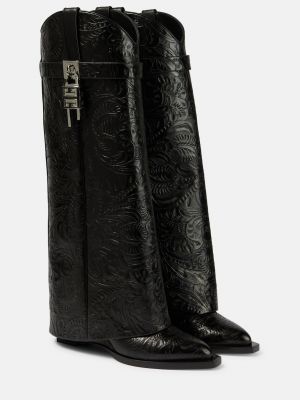 Кожаные сапоги Givenchy черные