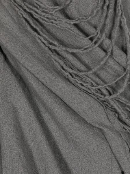 Vlněný šál s oděrkami Yohji Yamamoto šedý