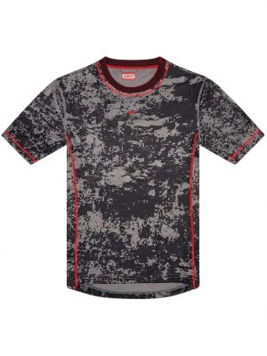 Jacquard t-shirt mit camouflage-print Diesel