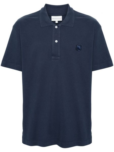 Polo marškinėliai Maison Kitsuné mėlyna