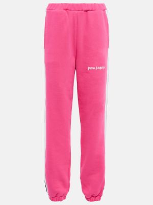 Памучни спортни панталони от джърси Palm Angels розово
