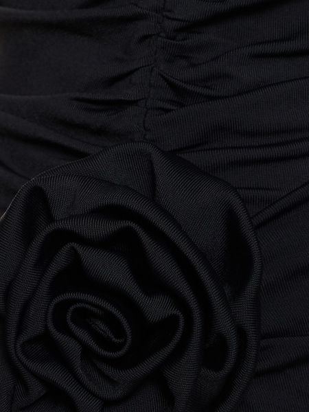 Květinový top jersey Magda Butrym černý