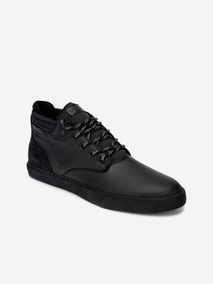 Kožené členkové topánky Lacoste čierna