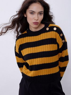 Вельветовый свитер в полоску Sherin черный