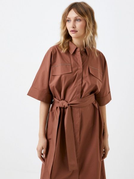 Платье-рубашка Lalis коричневое