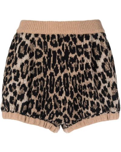 Pantalones cortos de punto leopardo Magda Butrym marrón