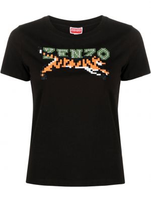 T-krekls ar izšuvumiem Kenzo melns