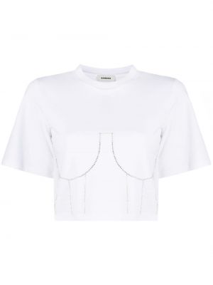 Křišťálové tričko Sandro bílé