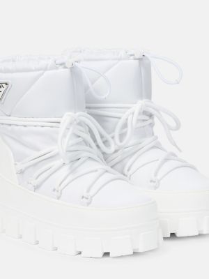 Sniego batai su platforma Prada balta