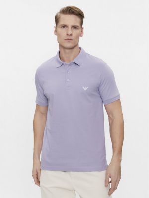 Polo marškinėliai Emporio Armani violetinė
