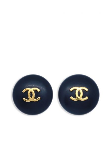 Boucles d'oreilles à boutons à boucle Chanel Pre-owned