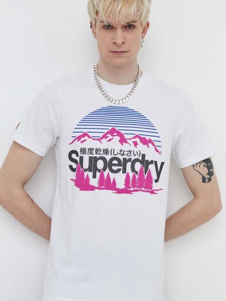 Tricou din bumbac Superdry alb