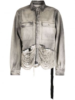 Distressed jeanshemd Rick Owens Drkshdw grau
