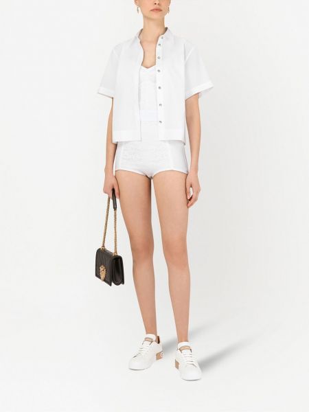 Pantalones cortos de cintura alta Dolce & Gabbana blanco