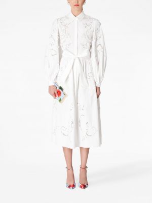 Siuvinėtas marškininė suknelė Carolina Herrera balta