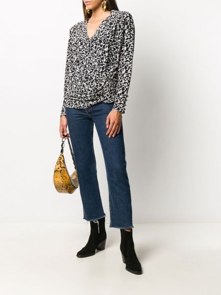 Blusa con estampado leopardo Isabel Marant étoile negro