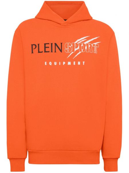 Sport fleece hættetrøje Plein Sport orange