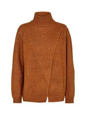 Nylonový vlnený priliehavý sveter Minimum - hnedá