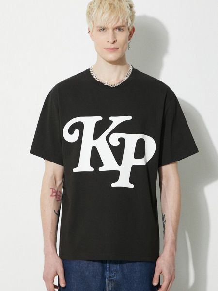 Koszulka oversize bawełniana z nadrukiem Kenzo czarna