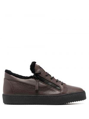 Læder sneakers Giuseppe Zanotti brun