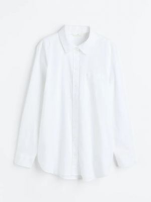 Льняная рубашка H&m белая