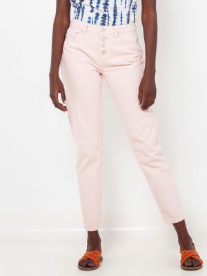 Slim fit kalhoty Camaieu růžové