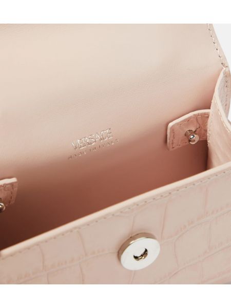 Bőr bevásárlótáska Versace rózsaszín