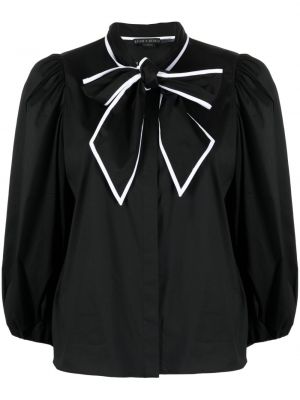 Памучна блуза Alice + Olivia черно