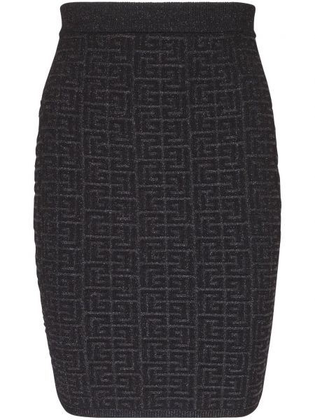 Jupe courte en tricot Balmain noir