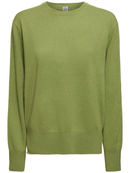 Suéter de cachemir de punto Totême verde