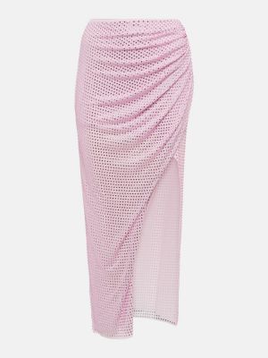 Midi sukňa s vysokým pásom Self-portrait fialová