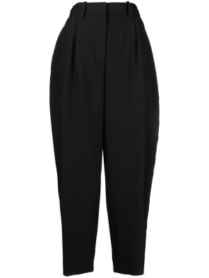 Plisované vlněné kalhoty relaxed fit Stella Mccartney černé